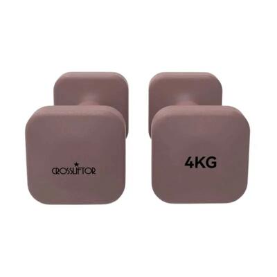 Vierkante dumbbells pvc - paar 4 kg
