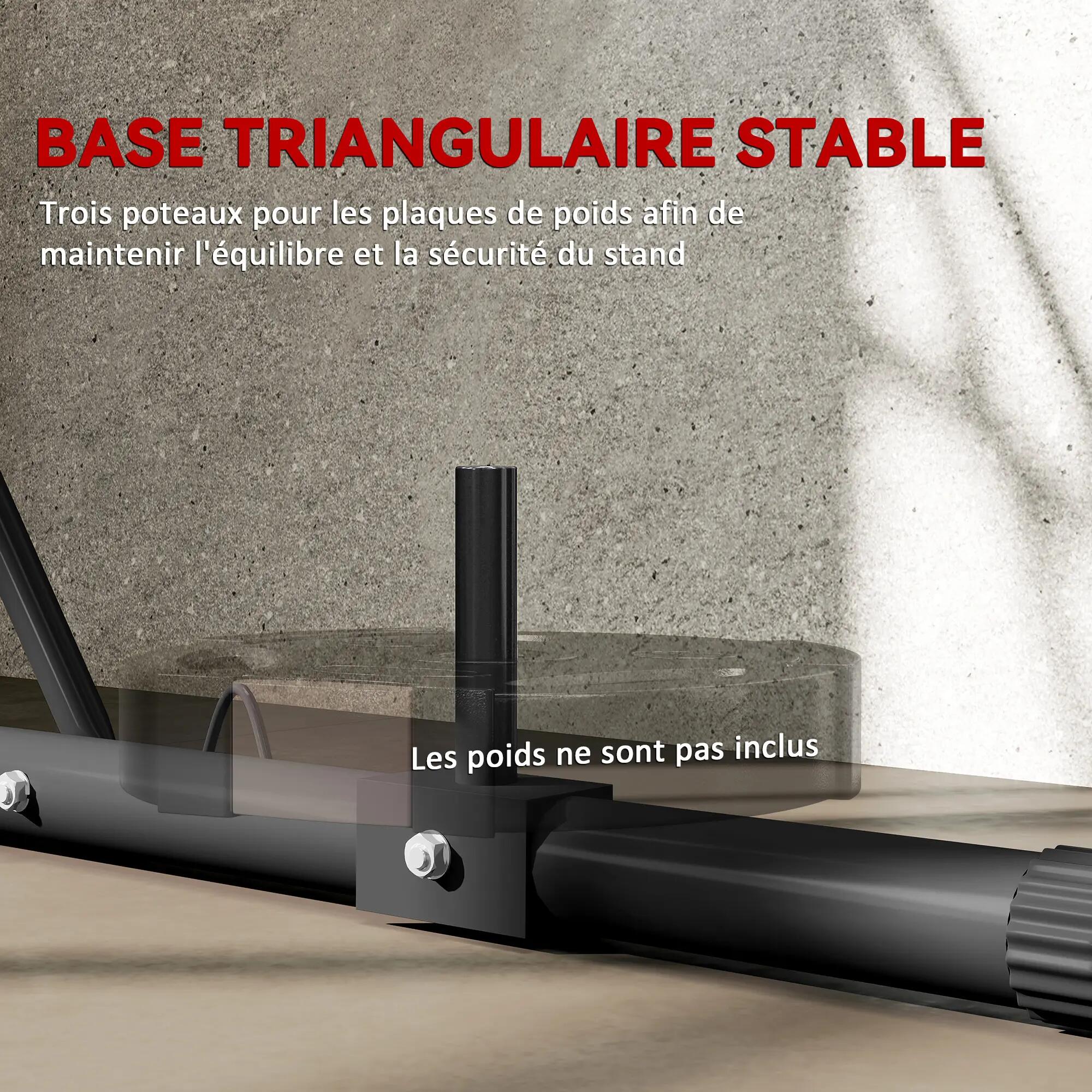 Support de sac de frappe sur pieds pliable réglable en hauteur avec base lestée 8/9