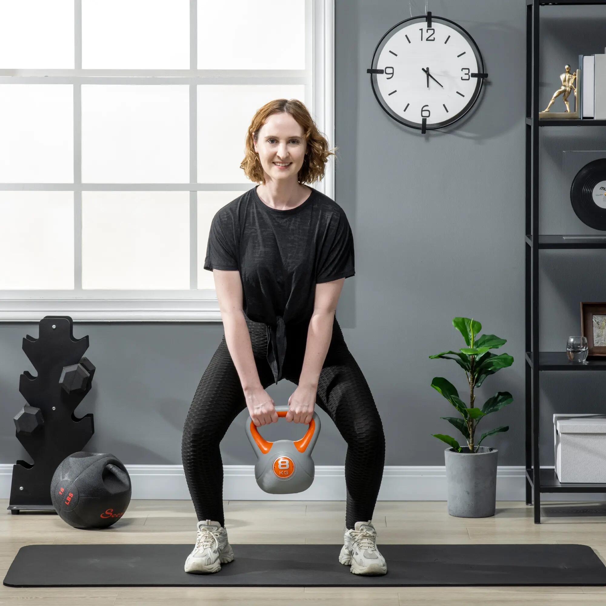 Kettlebell 8 kg, haltère avec poignée ergonomique, haltère à boule, musculation, 3/9
