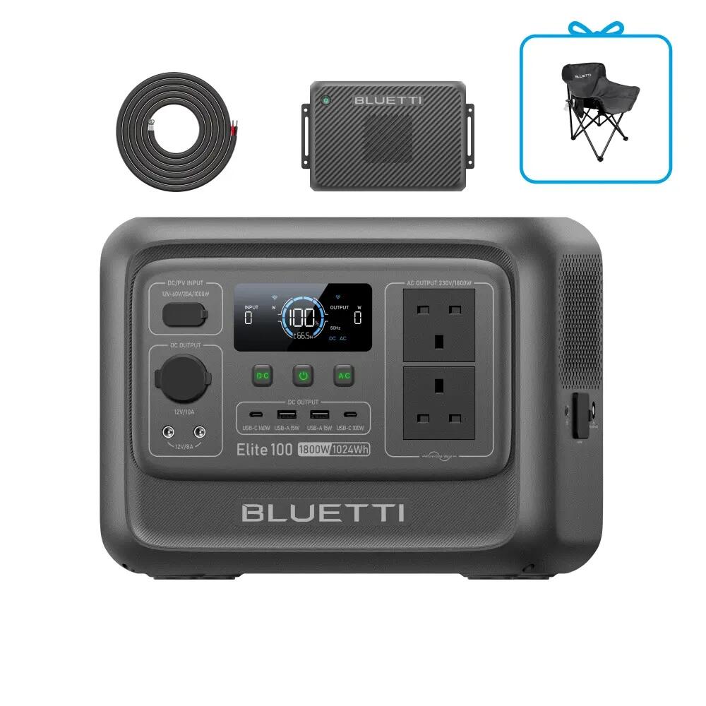 BLUETTI Elite 100 V2+Charger 2,1024Wh Portable Power Station for Car Camping, RV
