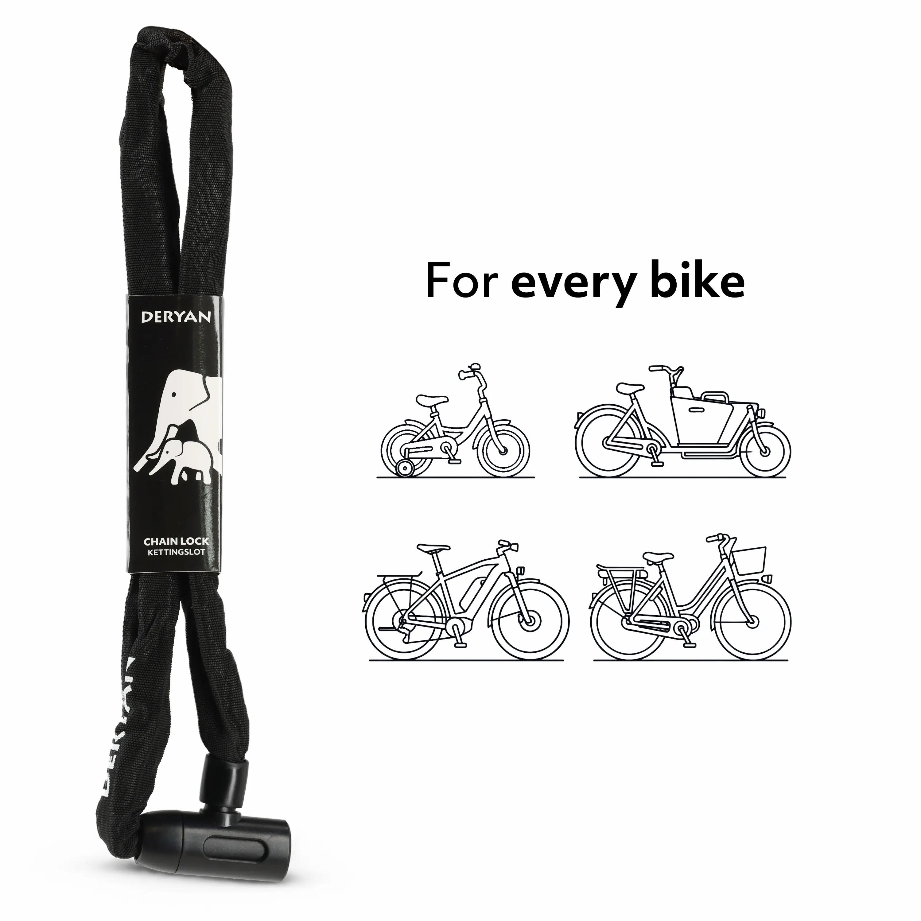 Deryan Candado de Cadena para Bicicletas Infantiles y Bicicletas Eléctricas 5/6