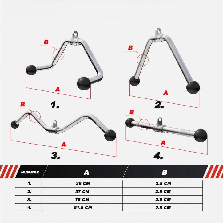 LOT DE 4 BARRES : TIRAGE, TRACTION, BICEPS, RECTANGULAIRE | ACCESSOIRE MUSCULATI 6/7