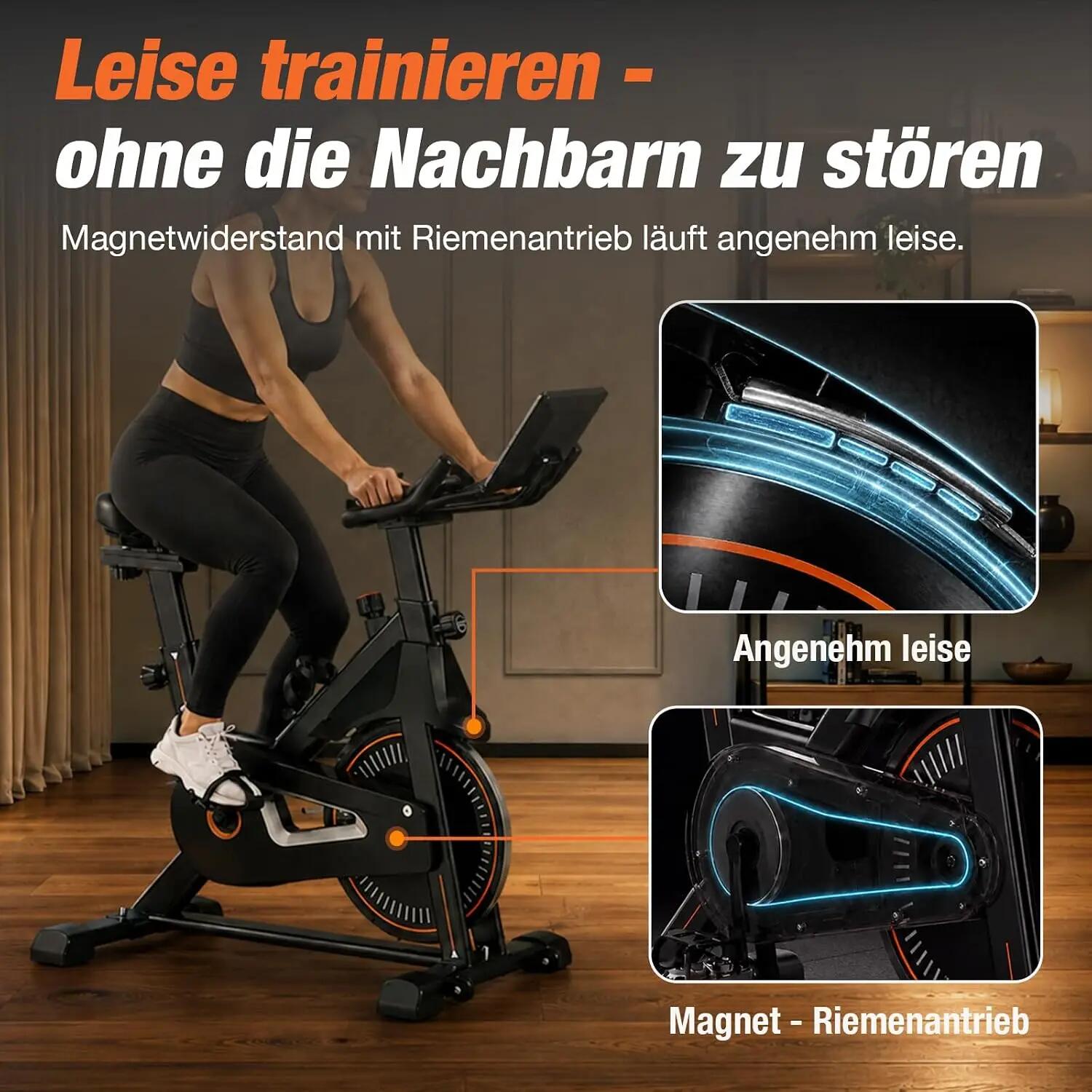 Vélo d’Appartement Magnétique Silencieux, Écran Numérique, Appli & écran LED 3/8