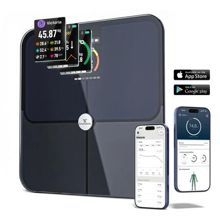 Pèse-personne Connecté Analyse Corporelle Écran Couleur TFT Bluetooth Sacoma Pro
