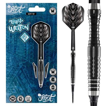 Tribal Weapon 4 90% Tungsten Black Titanium Softtip Dartpijlen