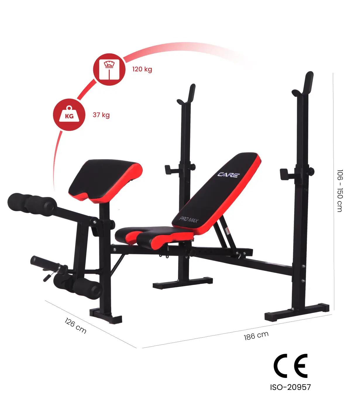 Banc de musculation multi-positions pliable et inclinable - Pro Max 2/12