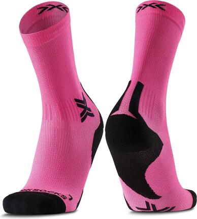 X-Socks Run Discover Crew-sokken, roze/zwart
