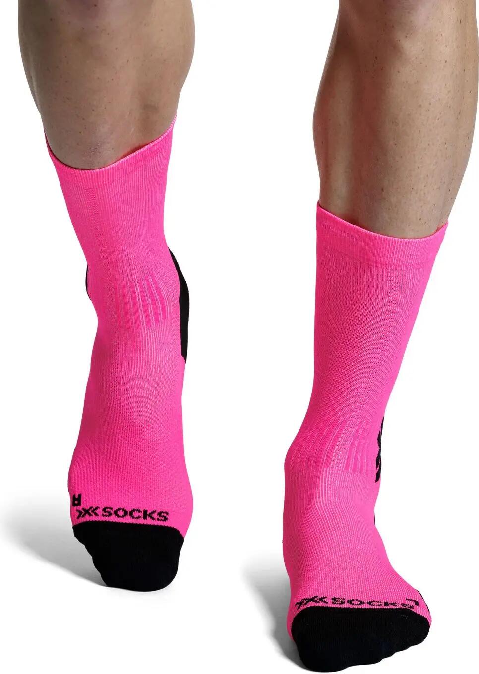 Skarpety unisex X-Socks RUN DISCOVER CREW FLUO PINK/X BLACK P140 3/4