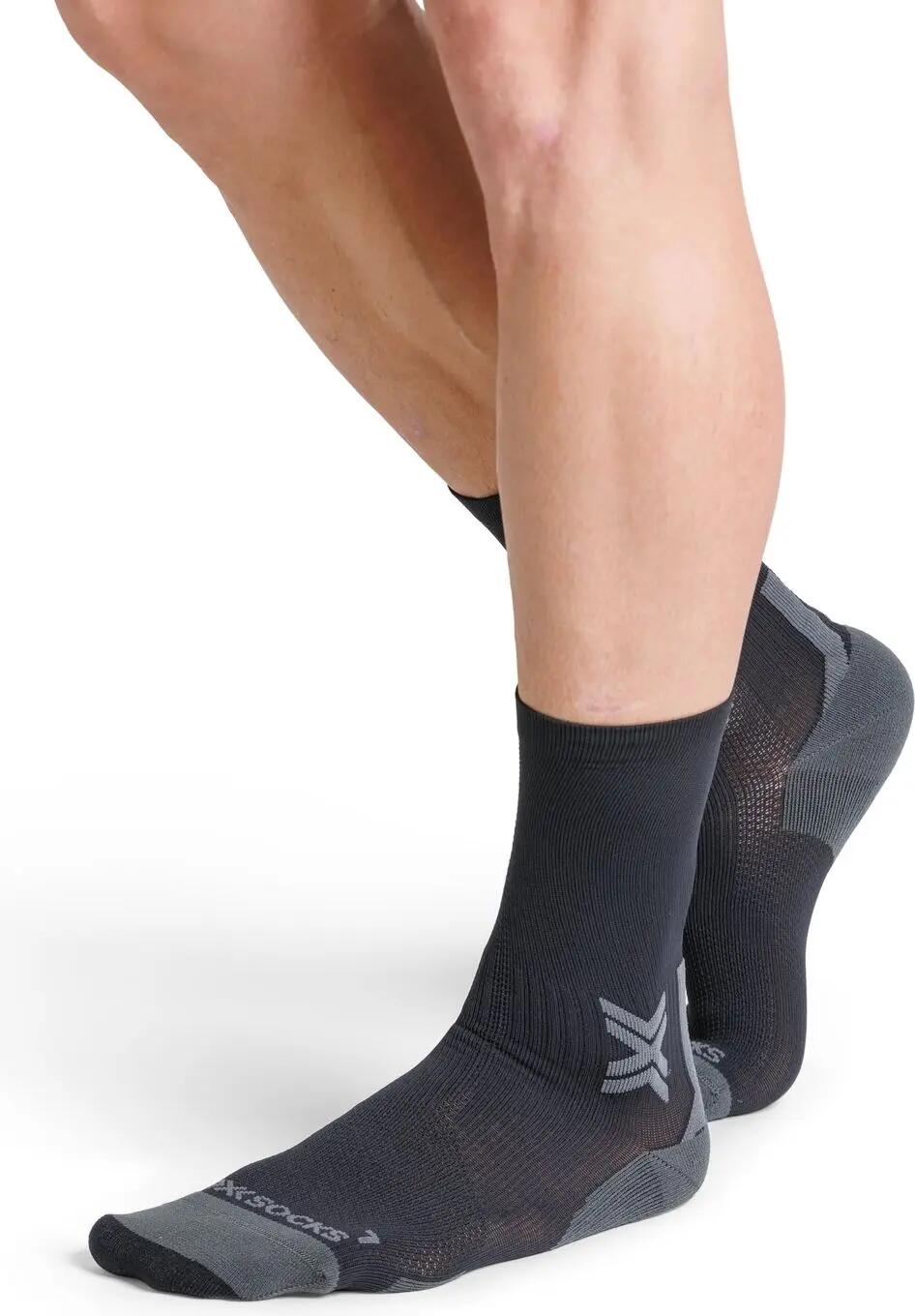 Calcetines X-Socks Run Discover Crew Black/Charcoal running Unisex Gris X-BIONIC 2/4