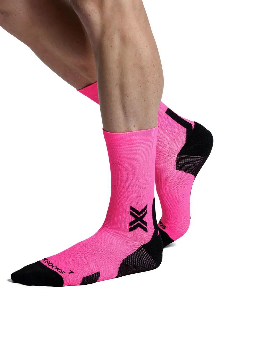 Skarpety unisex X-Socks RUN DISCOVER CREW FLUO PINK/X BLACK P140 2/4