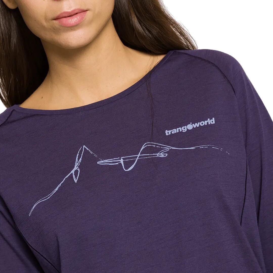 Camiseta manga larga para Mujer Trangoworld Meru Morado 5/5