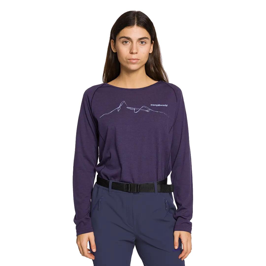 Camiseta manga larga para Mujer Trangoworld Meru Morado 2/5