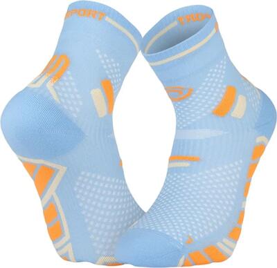 Bv sport trail ultra mid-sokken blauw/oranje