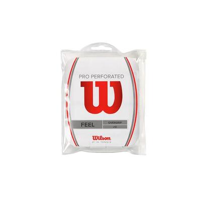 Wilson pro overgrip perforated 12pk white