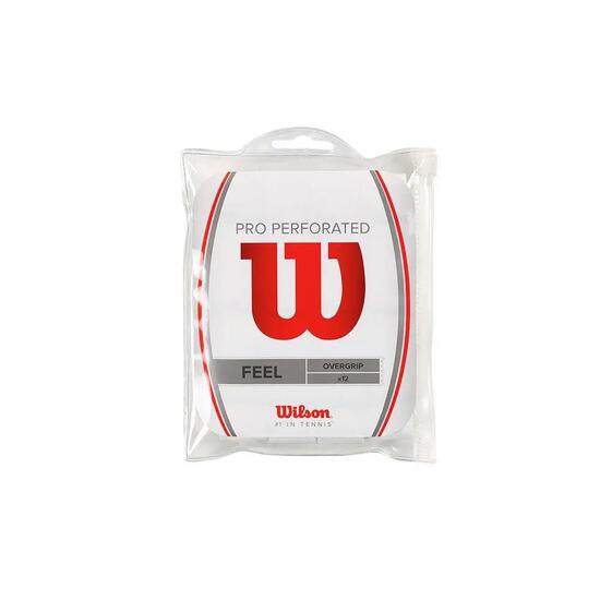 WILSON PRO OVERGRIP PERFORATED 12PK WHITE