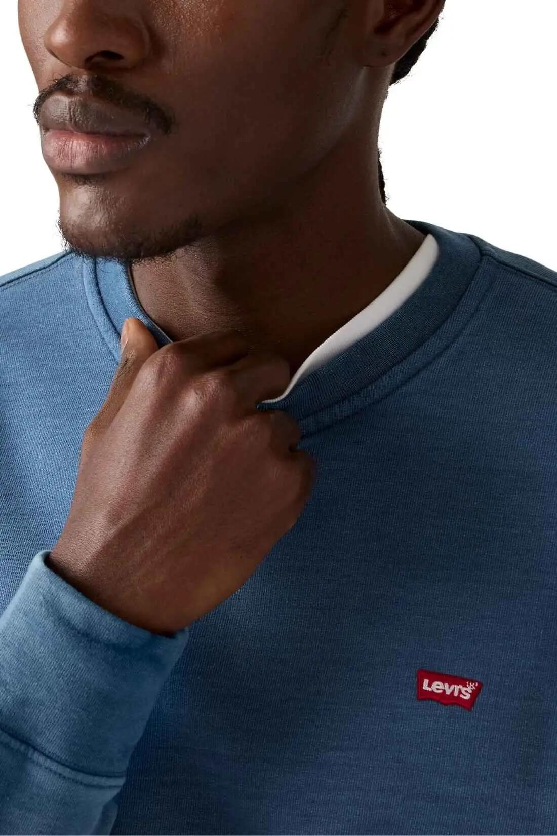 Herren - sportswear - sweatshirt - regular baumwolle, batwing - blau 4/5