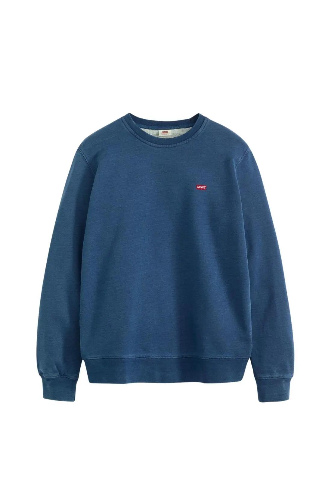 Herren - sportswear - sweatshirt - regular baumwolle, batwing - blau 2/5