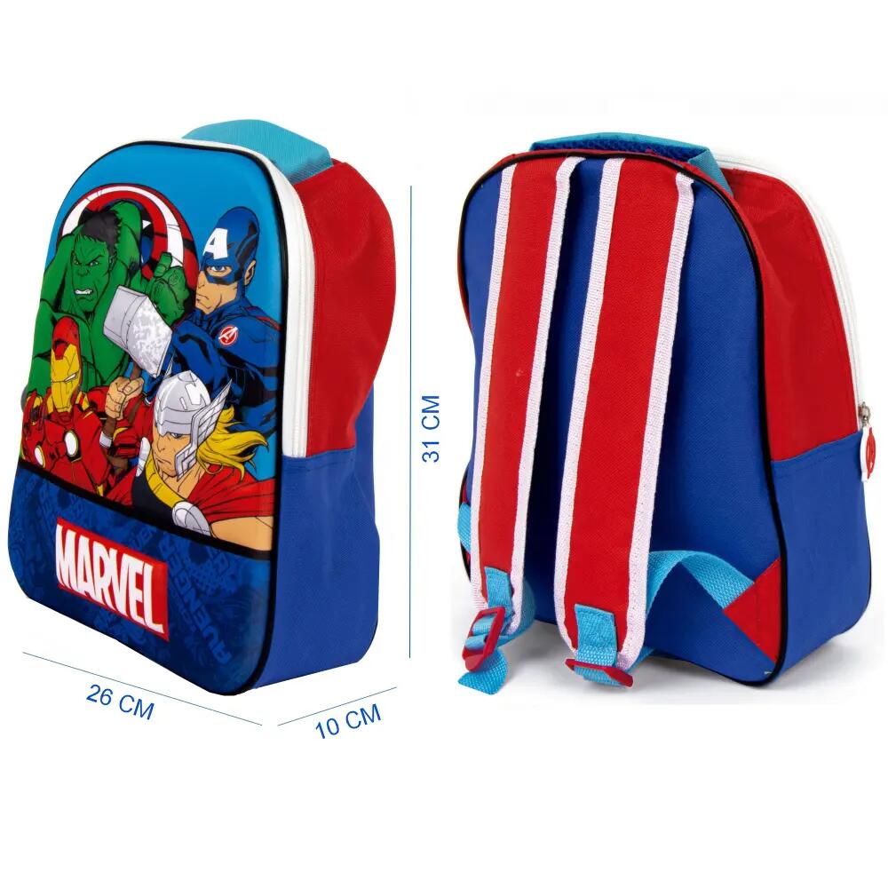 Set Vuelta al Cole Avengers Mochila Guardería Saco Merienda y Estuche 2/3