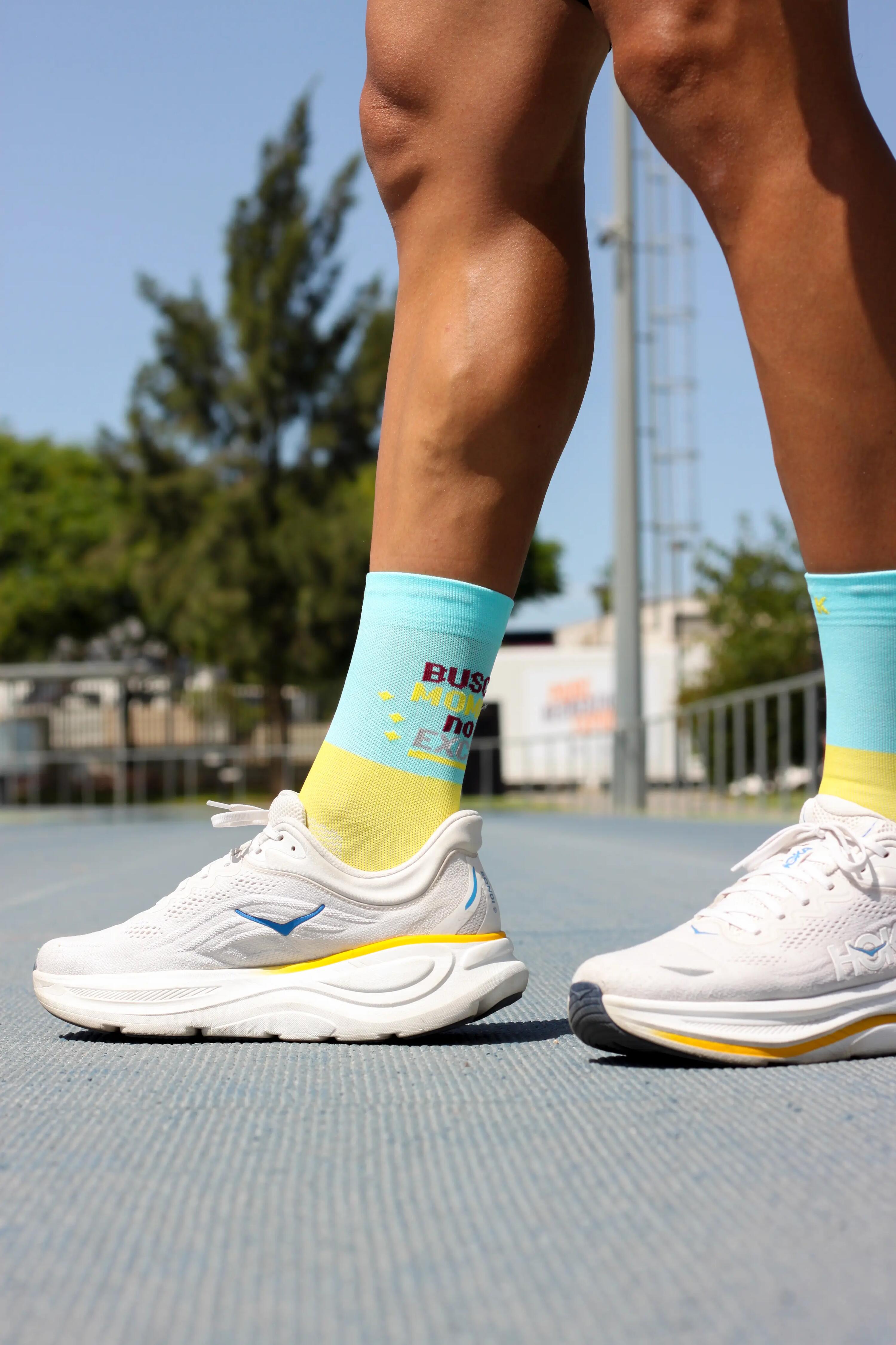 CALZINI "NO EXCUSAS" Running - Turchese/Giallo Fluo 8/8