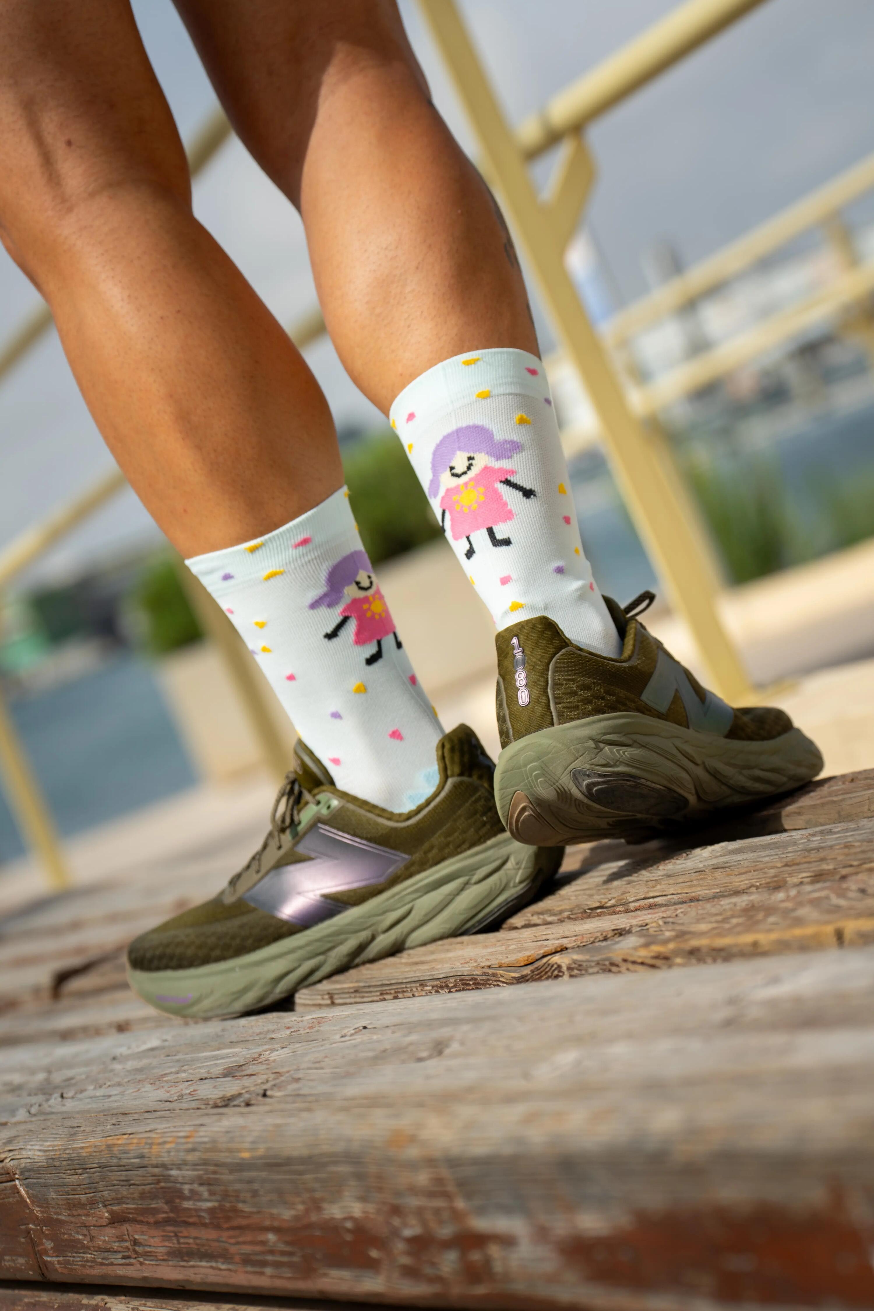 CALZINI "PATRI" Running - Turchese 7/8