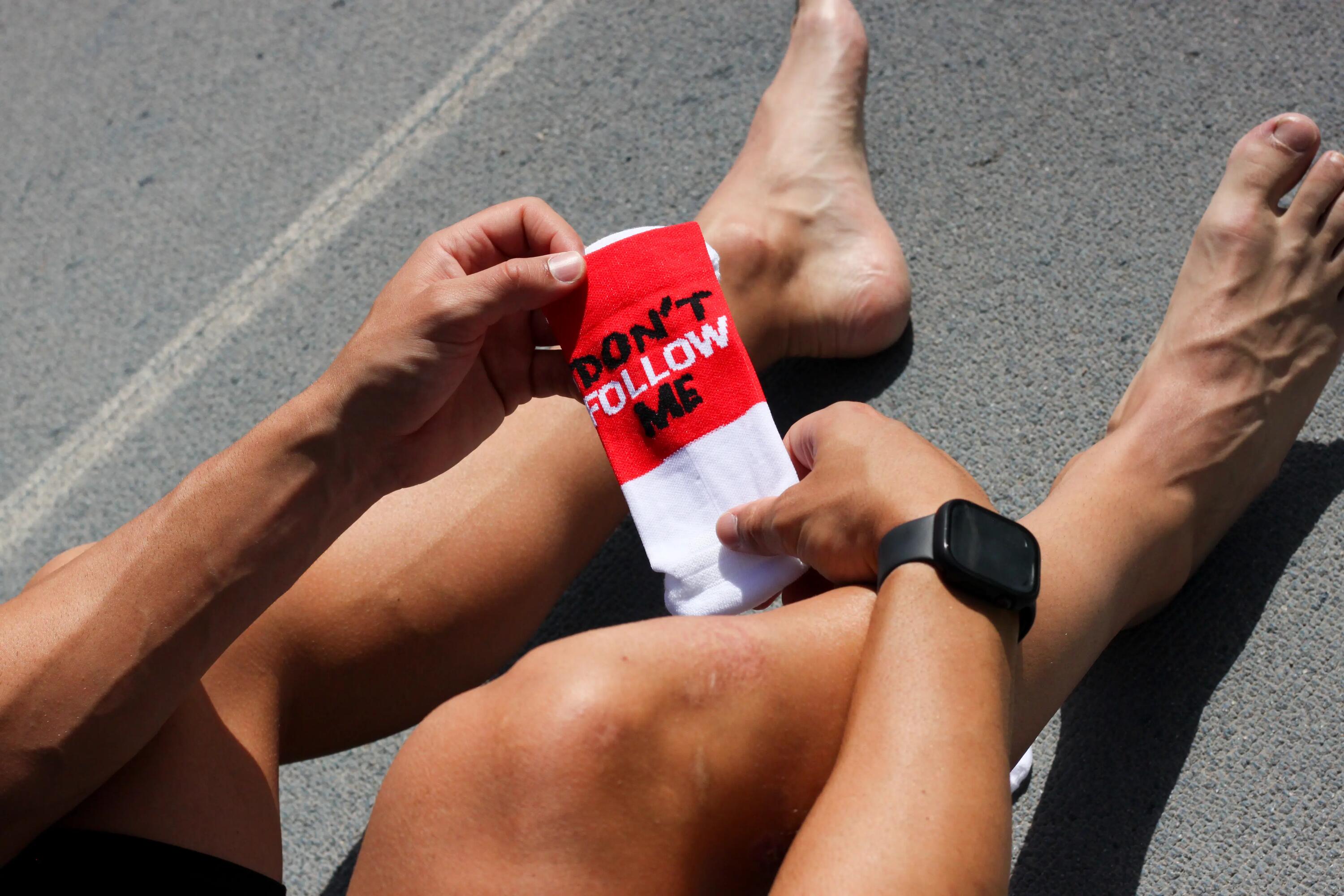 CALZINI "DON'T FOLLOW ME" Running - Rosso 6/9