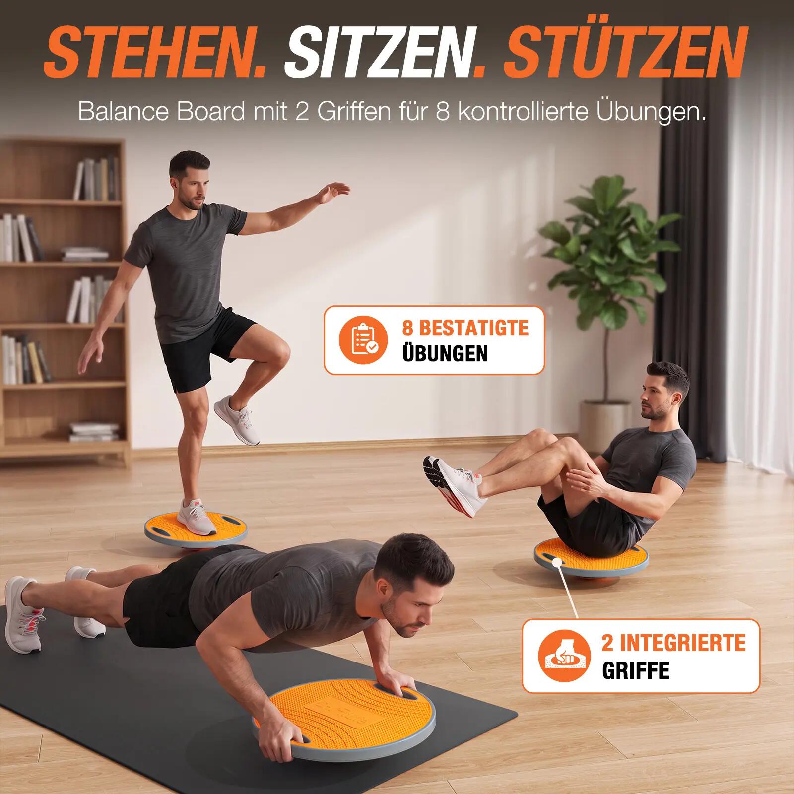 Planches d'équilibre 42 cm avec Poignées, Adultes, Charge Max. 200 kg 2/7