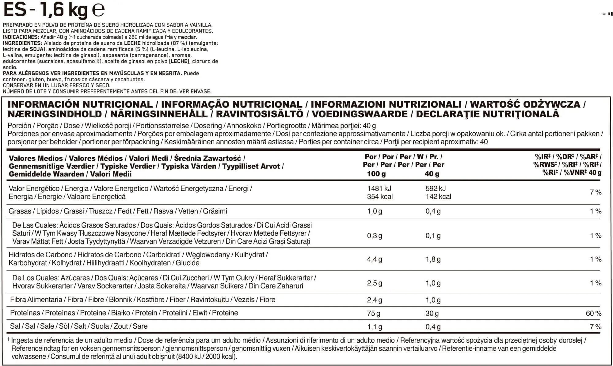 Platinum Hydro Whey - 1,59 kg Vanille Optimum Nutrition 6/6