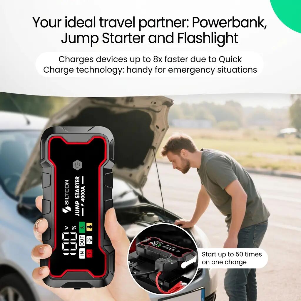 Jumpstarter 12 V 4000 A powerbank 24000 mAh 9/13