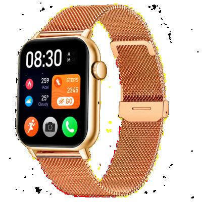 Smartwatch pro belfunctie hartslagmeter 4 bandjes goud