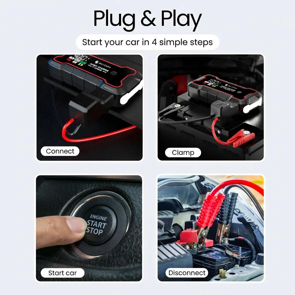 Jumpstarter 12 V 4000 A powerbank 24000 mAh 7/13