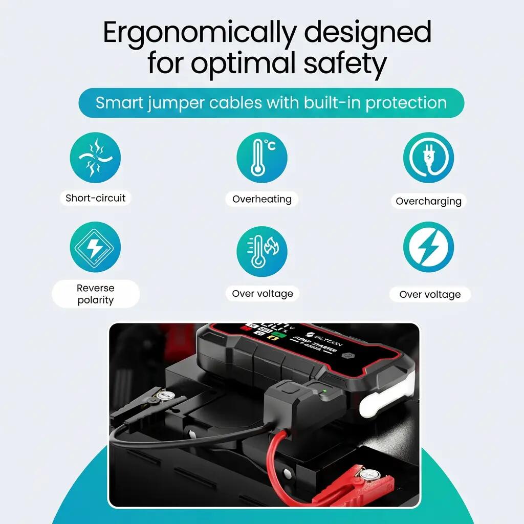 Jumpstarter 12 V 4000 A powerbank 24000 mAh 12/13