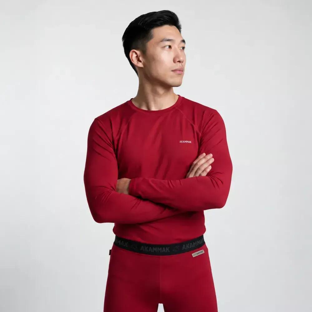Première couche de Randonnée homme Thermique SULKA Rouge 4/4