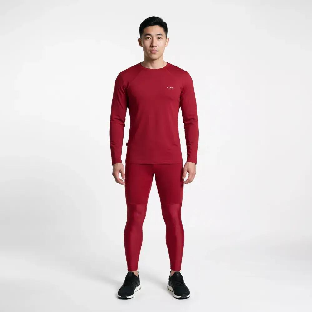 Première couche de Randonnée homme Thermique SULKA Rouge 3/4