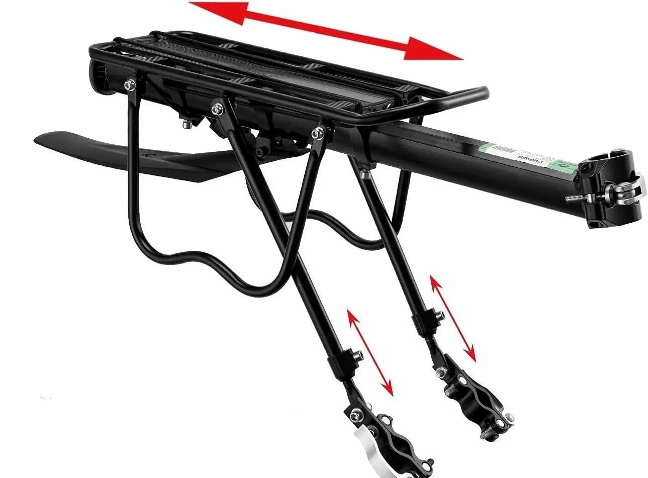 Porte-bagages vélo fixation tige de selle avec réflecteur et garde-boue 4/7