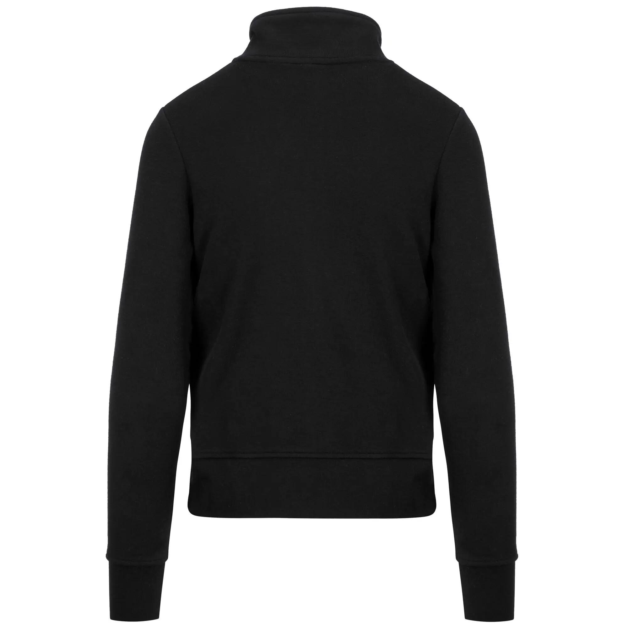 Felpa con zip da donna in cotone nero da sportivo/a 3/5