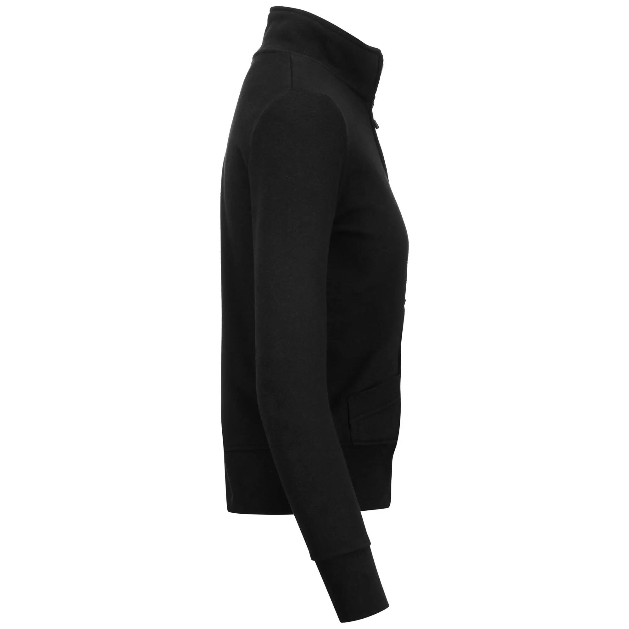 Felpa con zip da donna in cotone nero da sportivo/a 2/5