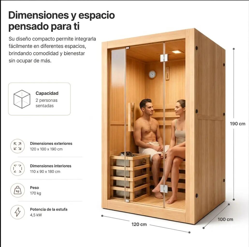 Sauna finlandais à vapeur pour la maison, 3 places NIXSPA-3PK (3.5KW) 7/7