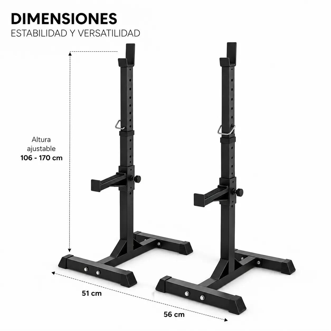 Paire de supports de barre réglables pour squat et presse 6/7