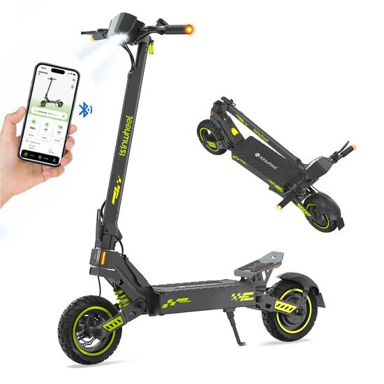 ISINWHEEL D1 Trottinette électrique Adultes 50KM,pneus 10 pouces tout-terrain