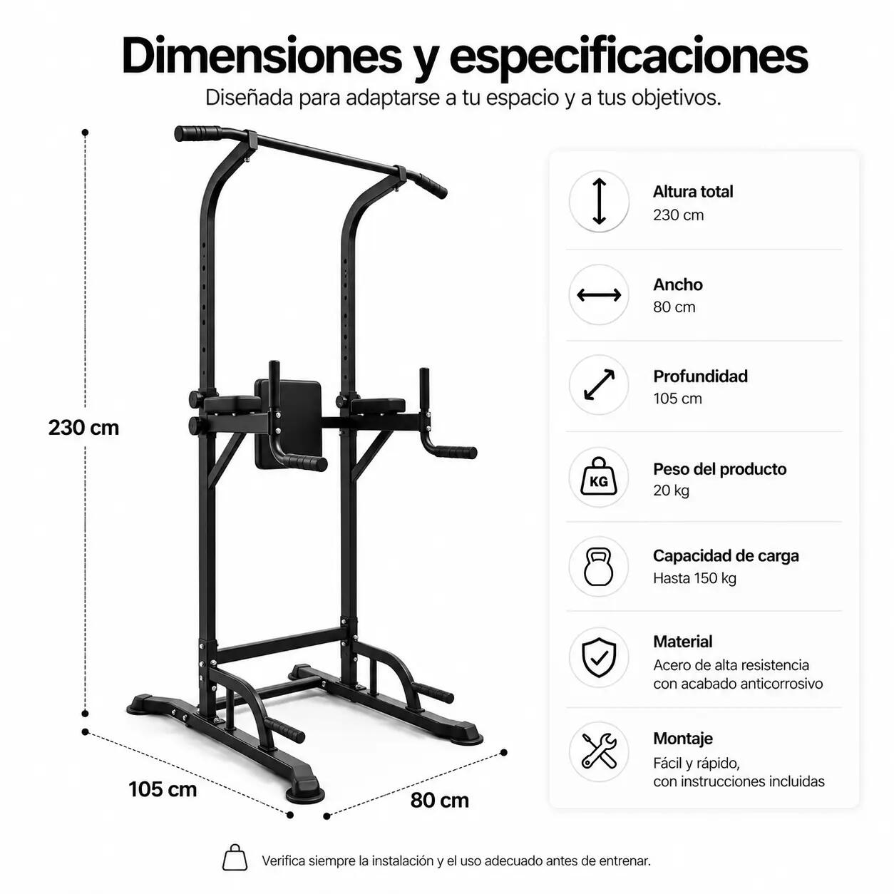 Klimmzugstange VKR verstellbar 150-230cm Stahl für Zuhause 6/6
