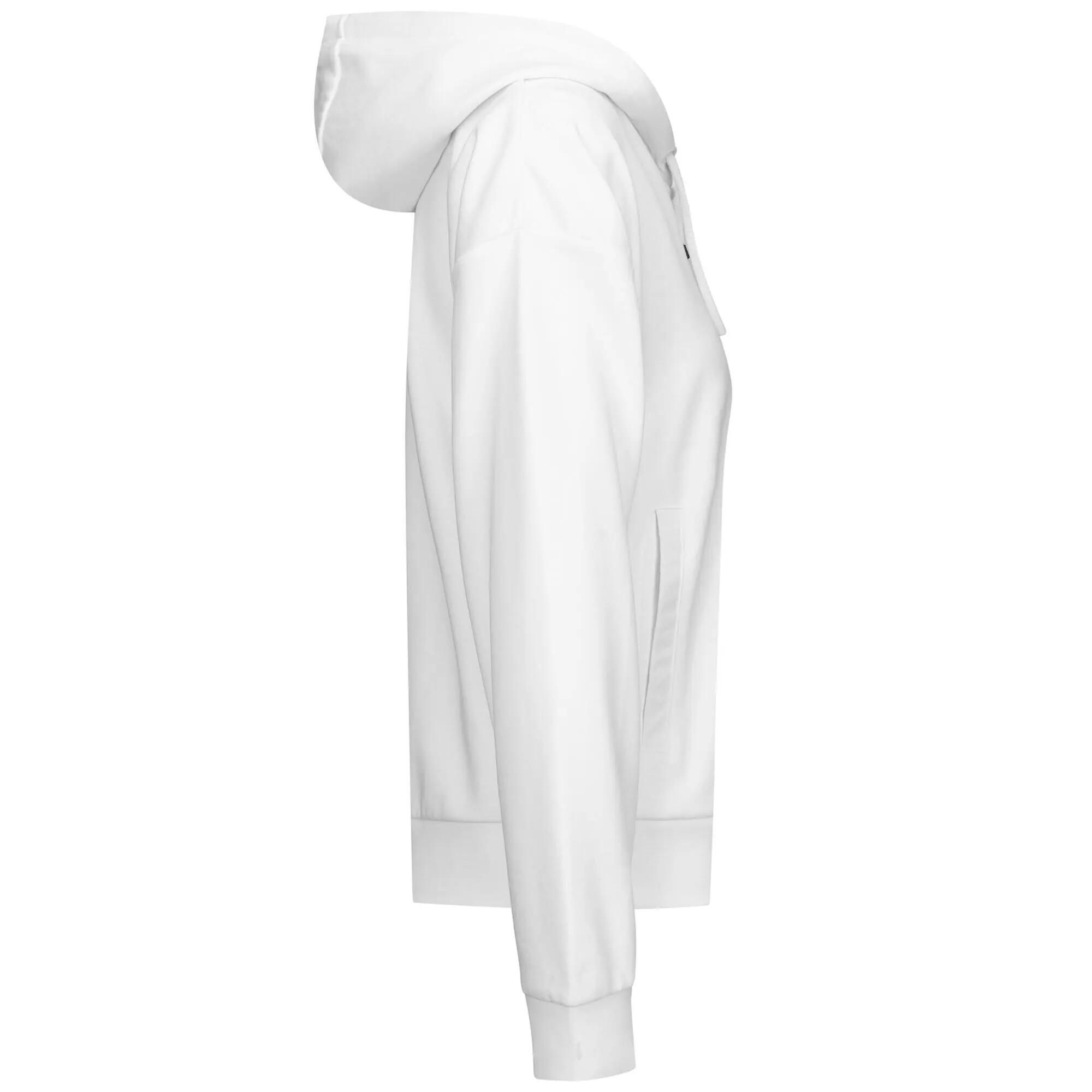 Sweat-shirt à capuche zippé pour femme blanc pour sportif/sportive 2/4