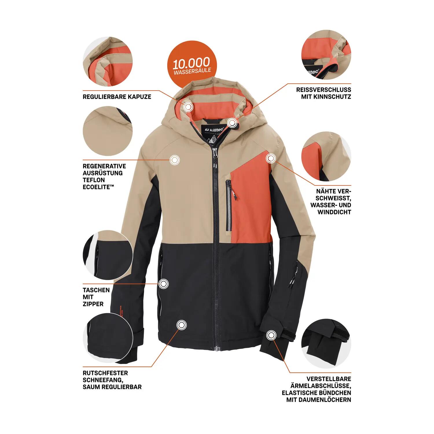 Kinder Skijacke Skijacke mit Kapuze 5/6
