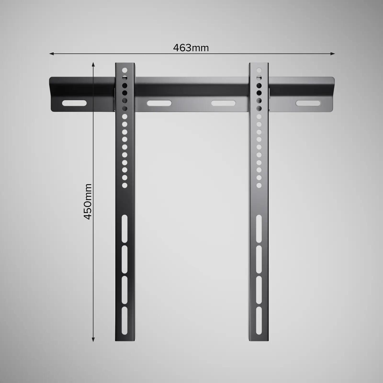 Support mural TV, FIXED, 65", 45kg, VESA 400x400 3/7