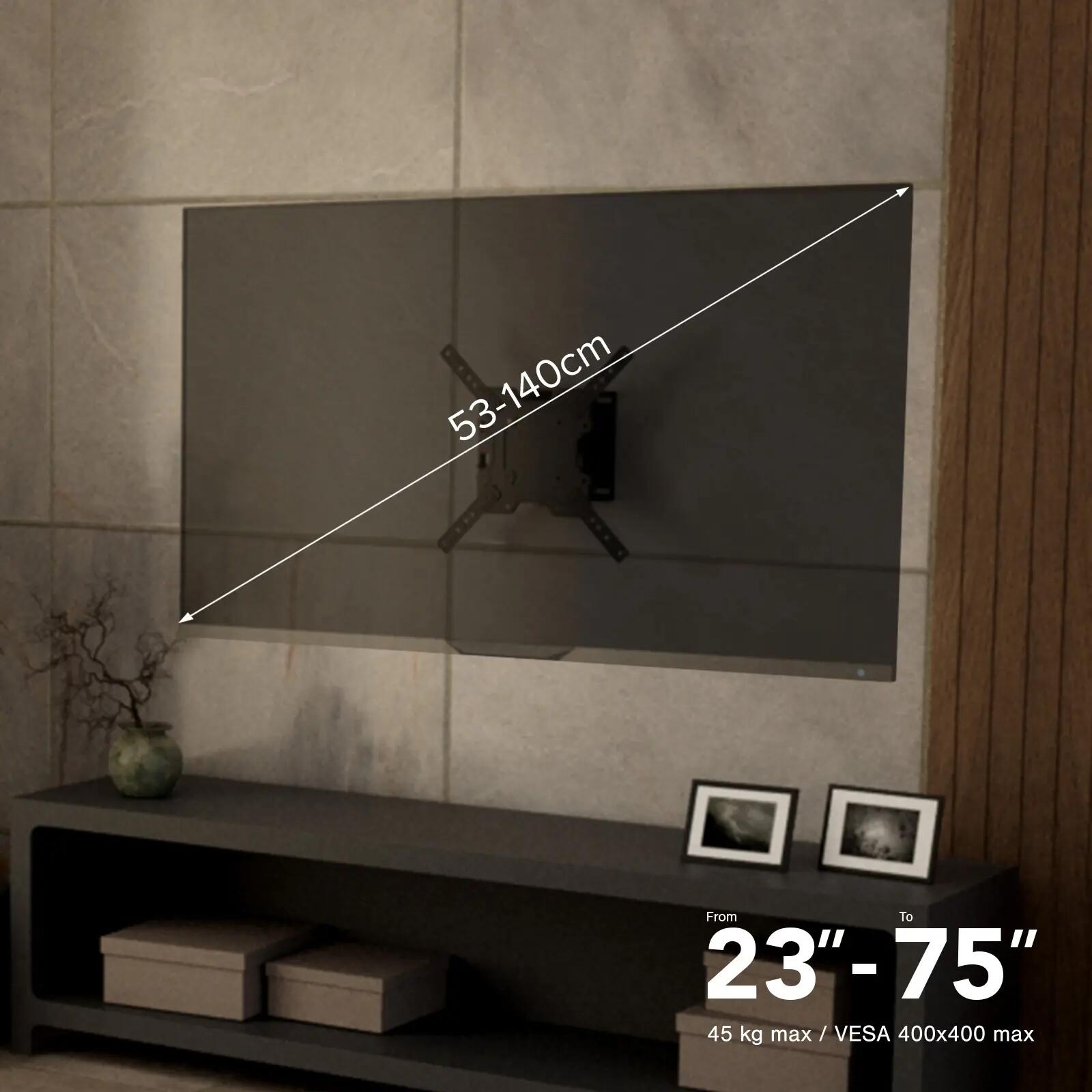 TV-muurbeugel, draaibaar, 55 inch, 45 kg, VESA 400x400 7/7