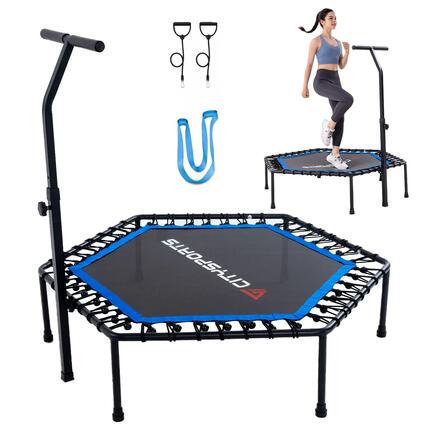 Trampoline de fitness pliable avec barre de maintien, BCJ-51A, jusqu’à 100 kg