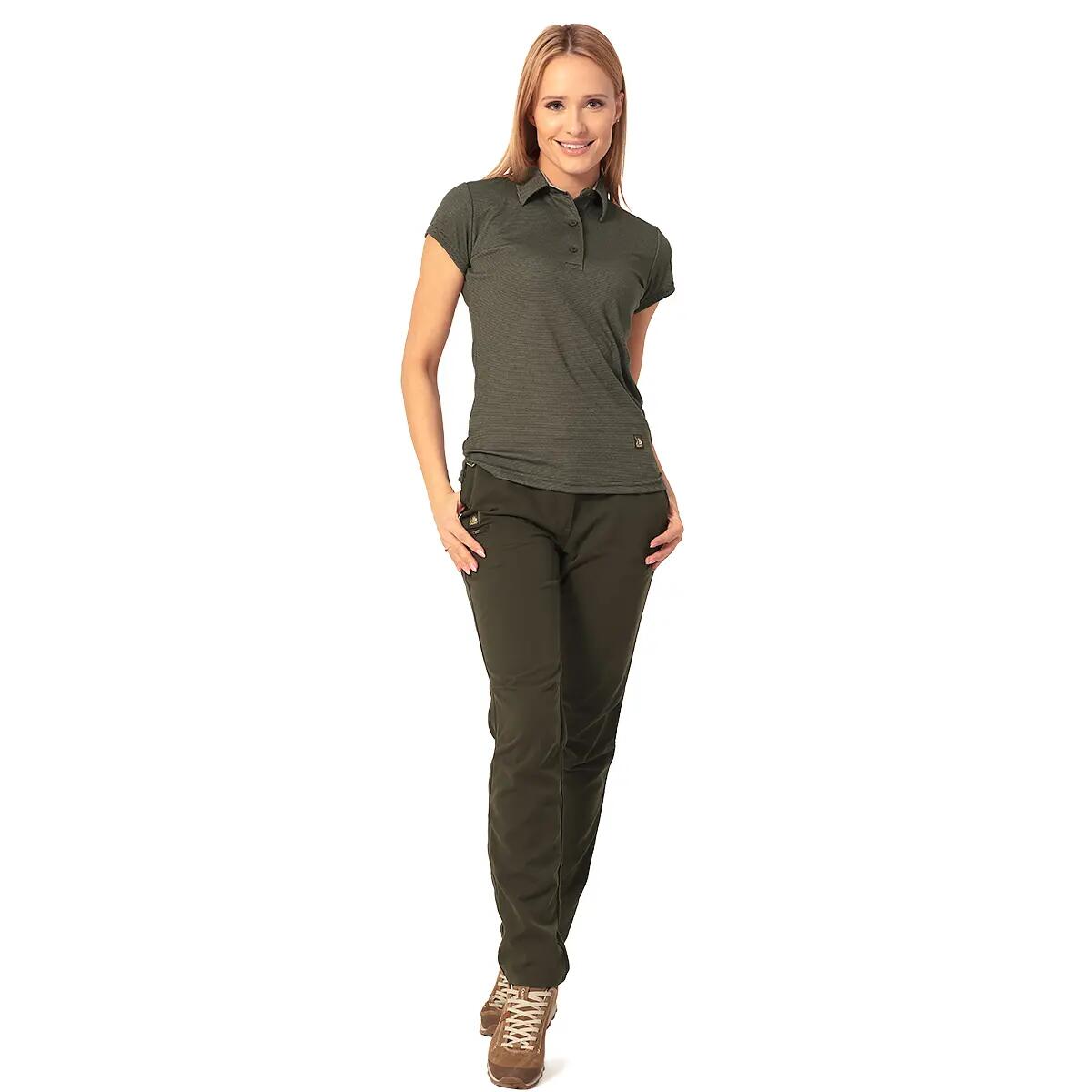 Damen Jagdshirt Tagart Polo Hals 2 Lady Dark Green aus Modal 3/4