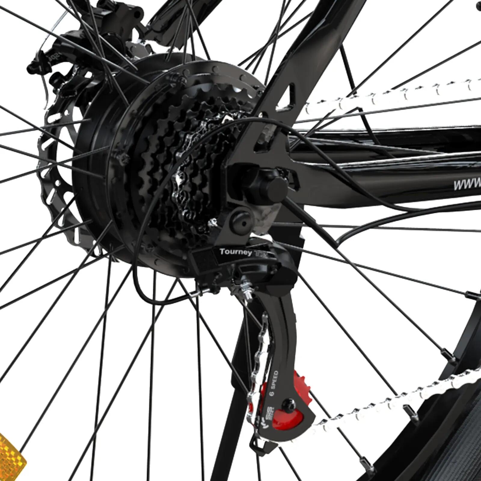 Vélo Électrique VAE 26×3.0 Pneus Larges 7 Vitesses Ville Loisirs 5/6