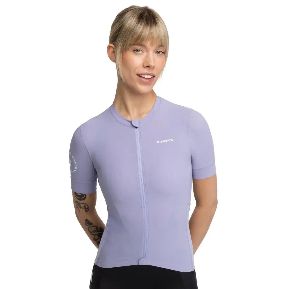 Women Cycling 's short sleeve gravel jersey GM2 Andina Purple