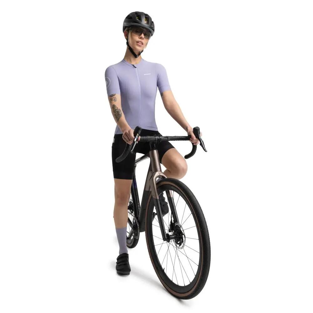 Women Cycling 's short sleeve gravel jersey GM2 Andina Purple 3/8