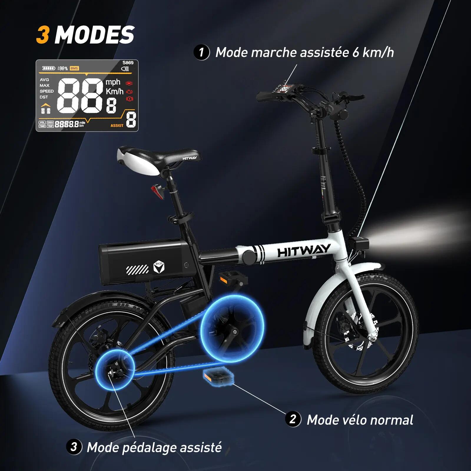 Vélo Électrique Pliant VAE 16" Léger Commuter BK35S 4/6